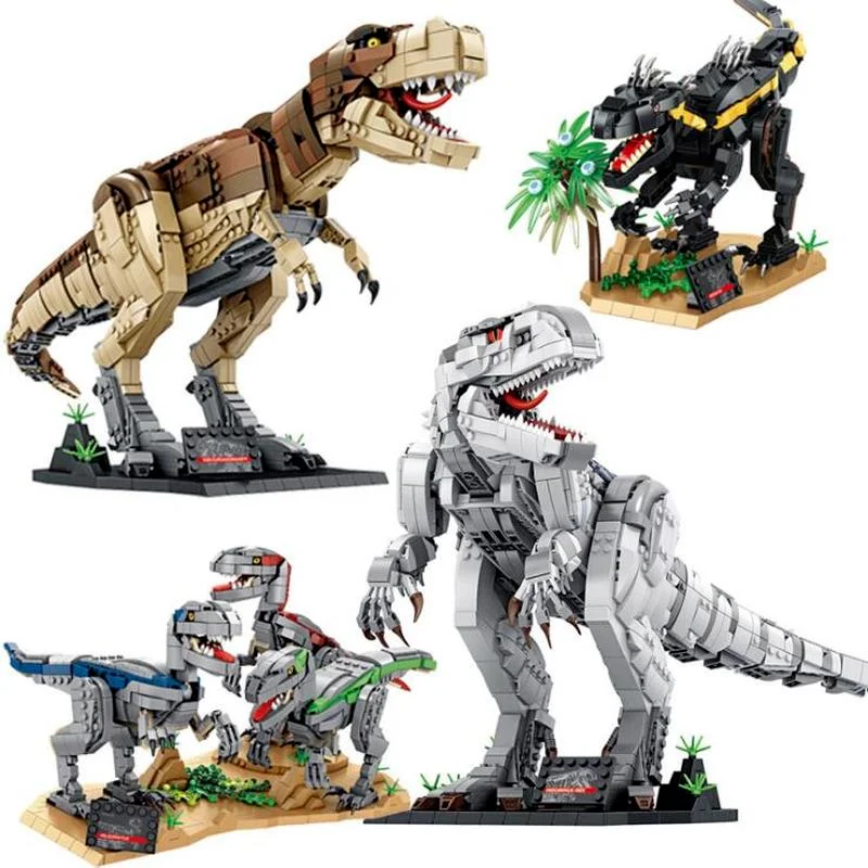 Jurassic T-Rex Rampage Building Blocks Dinosaur Tyrannosaurus Fossil Skeleton Model Construction Bricks Boys Toys Birthday Gift