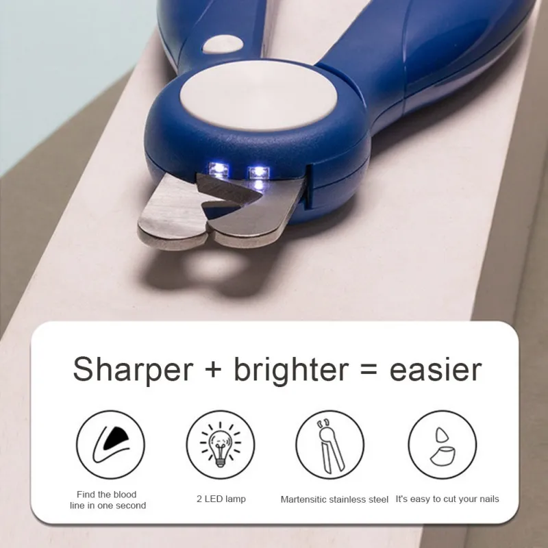 

Professional Pet Nail Clipper Scissors Pet Dog Cat Nail Toe Claw Clippers Scissor LED Light Nail Trimmer for Animals