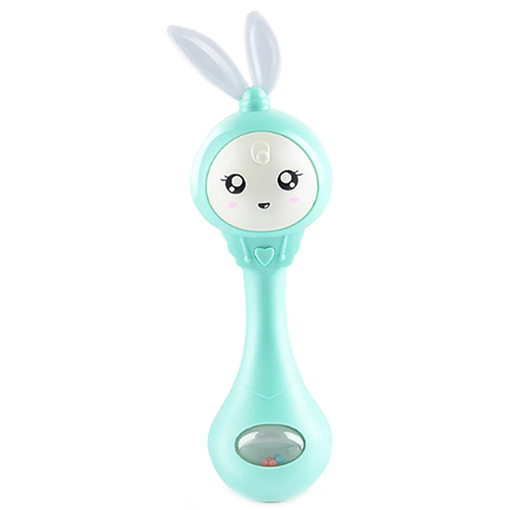 Cartoon Rabbit Baby Shaking Rattle Hand Bell with Music Light Teether Toy Gift