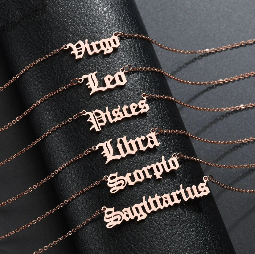 Женское ожерелье с подвеской в виде букв 12 созвездий | Украшения и аксессуары