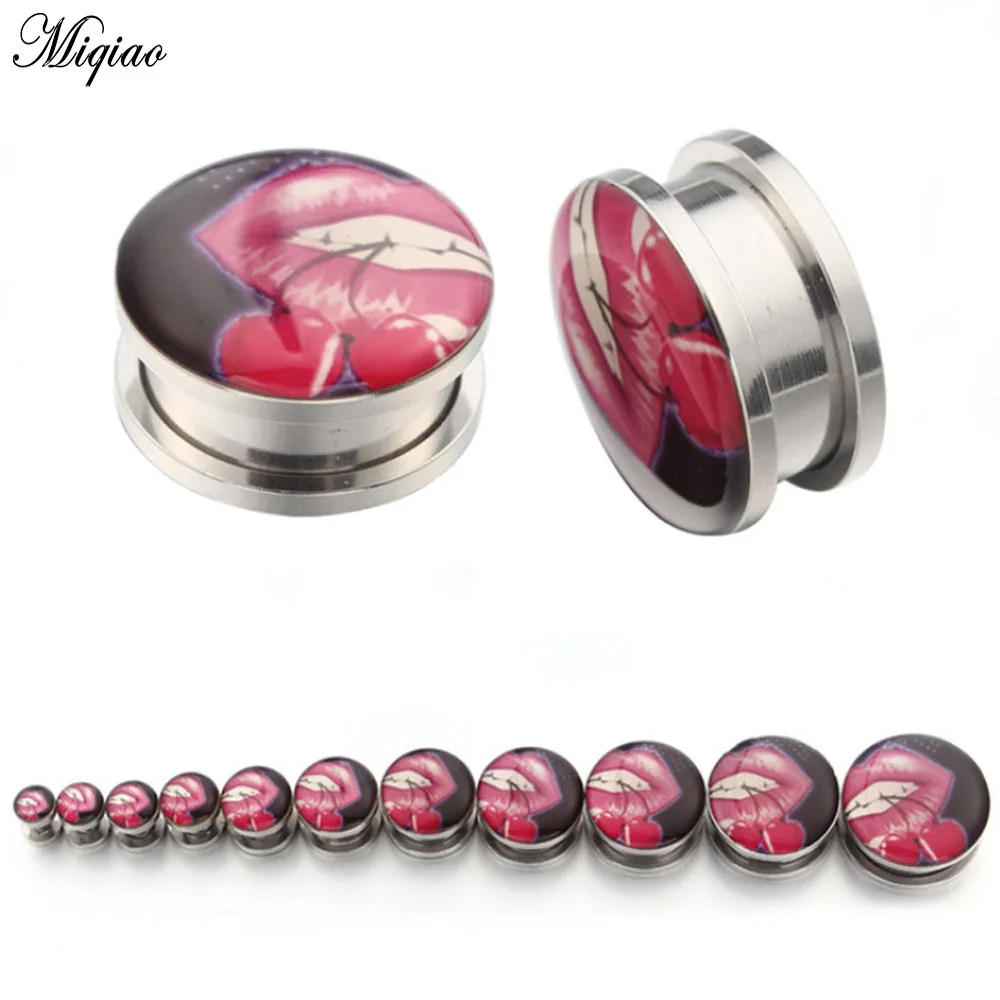 Miqiao 2 шт. взрывоопасных Нержавеющая сталь отделкой в виде красных губ вишня