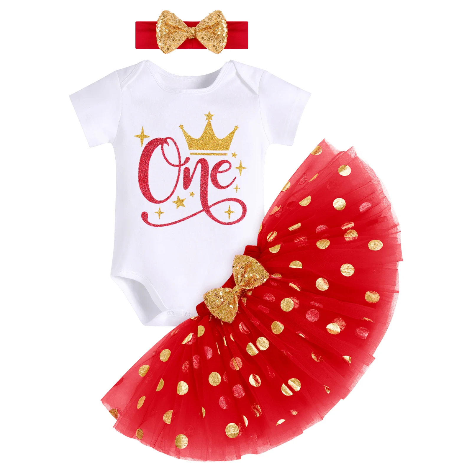 1-3Y Baby Birthday Dress Polka Dot Tutu Skirt Letter Printing Pattern Newborn Infantil Tutu Outfit Cake Smash Ceremony Dress