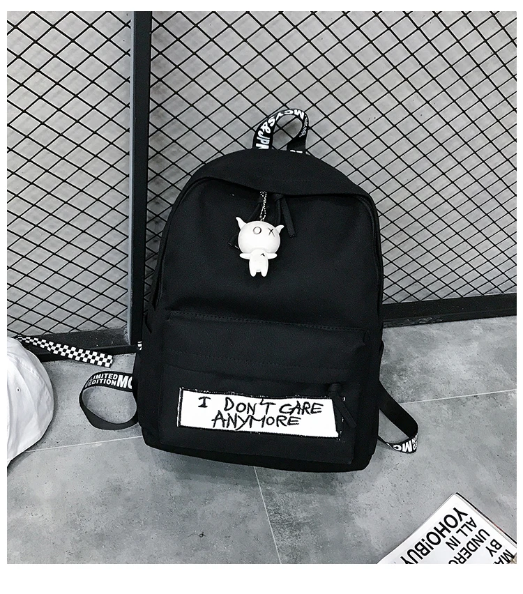 Black style 1 Модный рюкзак милый женский рюкзак Mochilas Женская Сумка Через Плечо Рюкзак Школьные сумки для девочек-подростков - Цвет: Black style 1