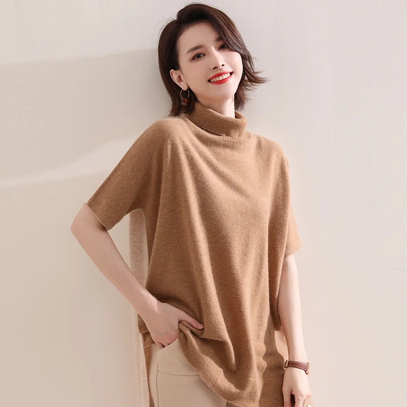 

Весна-Осень 2020, новый тонкий свитер, Женский кашемировый вязаный свитер с коротким рукавом размера плюс, Женский Высококачественный свитер,...