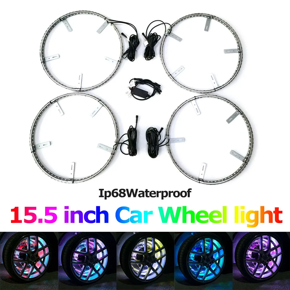 

VODOOL 4 шт. светодиодные кольцевые фары 15,5 дюйма RGB светодиодный автомобиля SUV грузовика мечты гонящий цвет Bluetooth совместимый приложение управ...