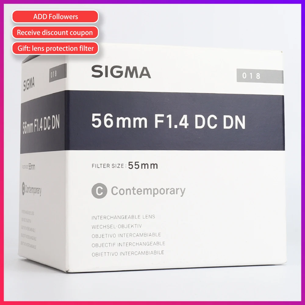 Подержанный Sigma/Sigma 56 мм F1.4 DC DN для камер Sony E mount черный A6500 A6300 A6000 A5100 A5000|Объективы
