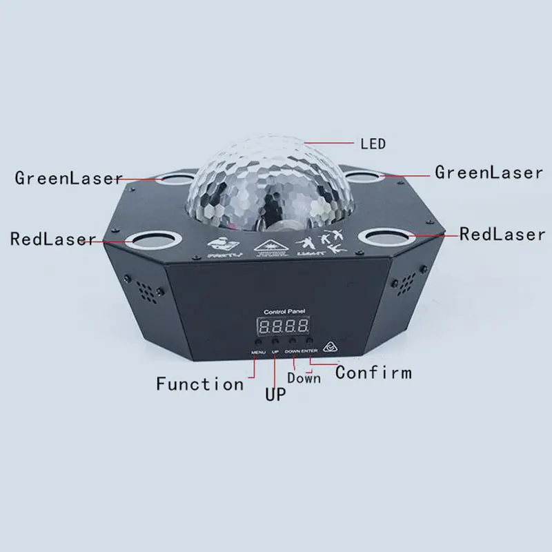 Светодиодный сцсветильник свет 4 в 1 лазерный стробоскосветильник Хрустальный