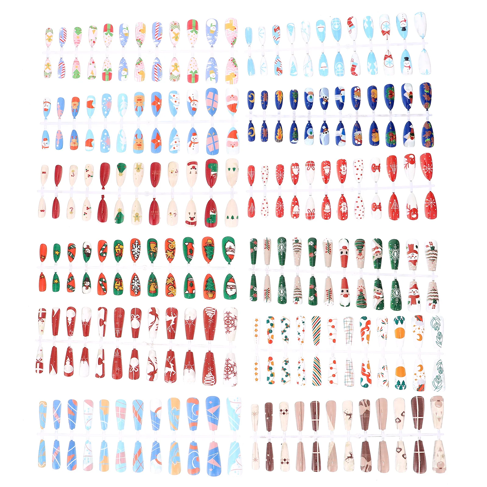 

288 шт., рождественские фестивальные накладные ногти, рождественские искусственные ногти для маникюра