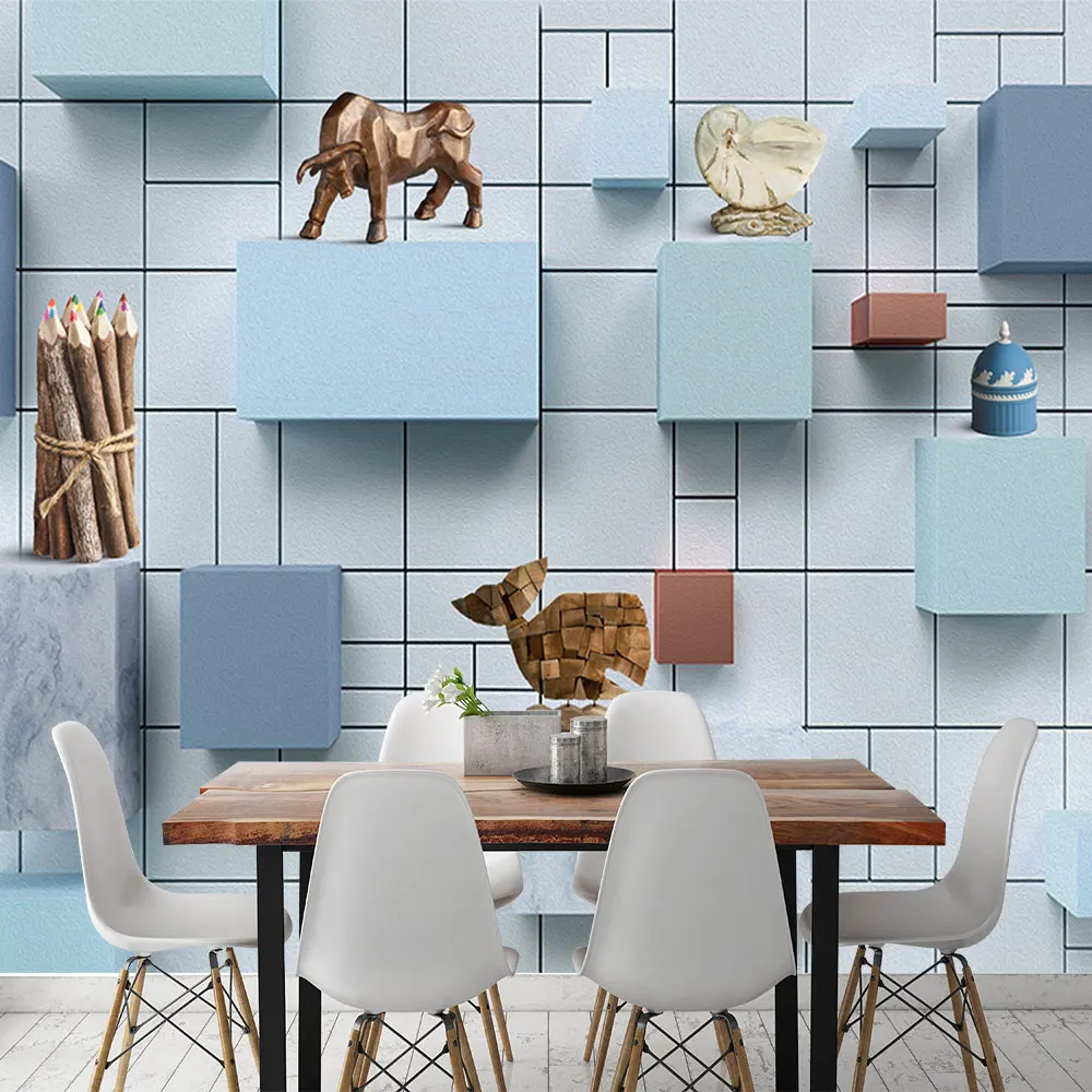 Украшение текстильные обои 3D квадратный мраморный набор произведений искусства