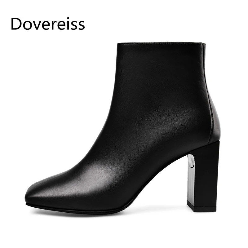 

Dovereiss; Модная женская обувь; Зимние новые пикантные белые женские сапоги элегантные Водонепроницаемый с квадратным носком и застежкой-молн...