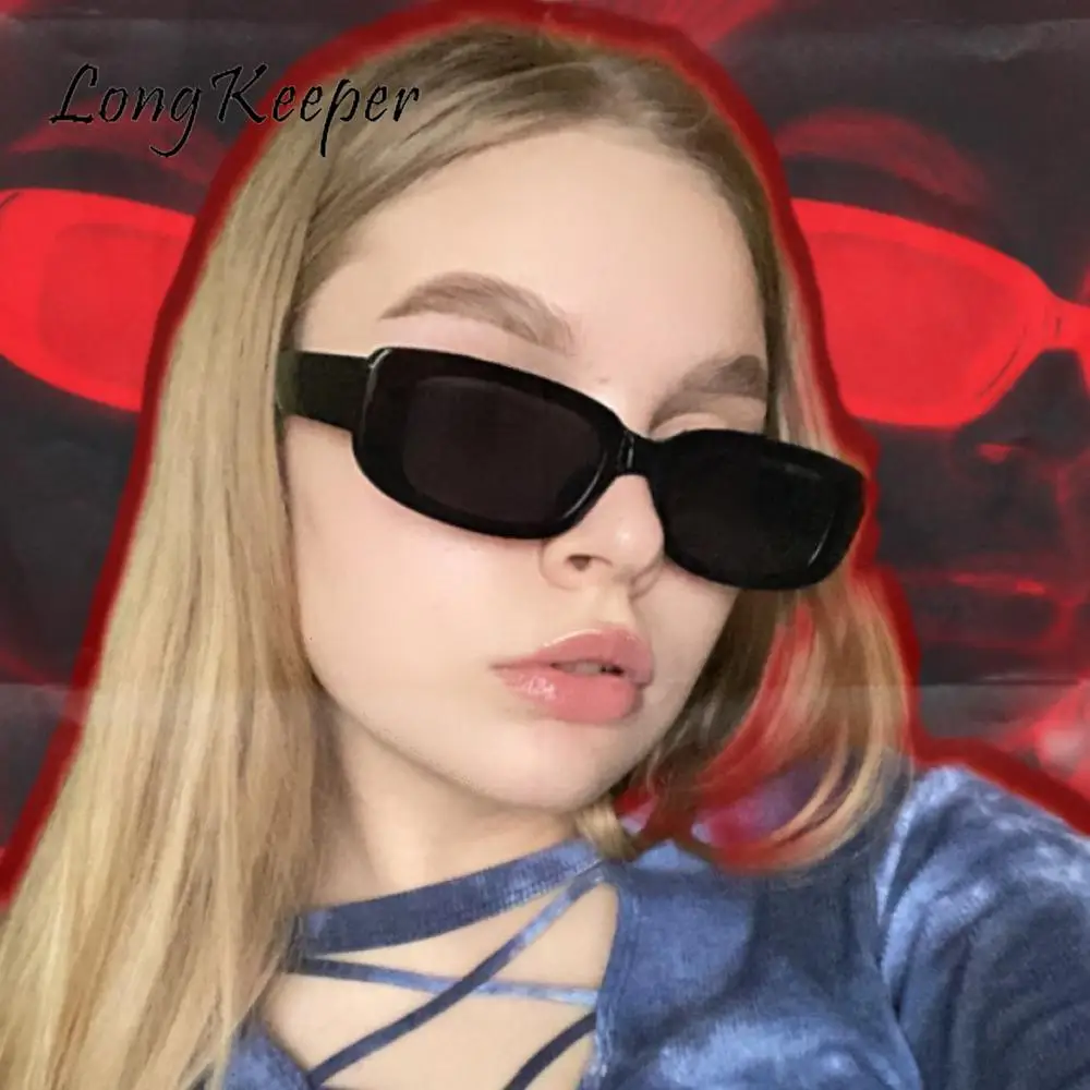 

2021 Black Rectangle Sunglasses Women Brand Designer Retro Sun Glasses Square Eyeglasses Female Eyewears Lentes De Sol Mujer