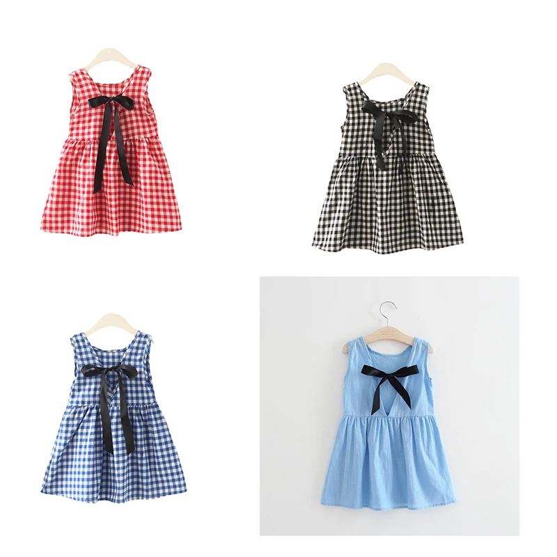 

4pcs/lot Summer Baby Dress Baby Girls Clothes Toddler Dress Kids Sleeveless O-neck A-line Dress Princess Dresses Kids Clothing
