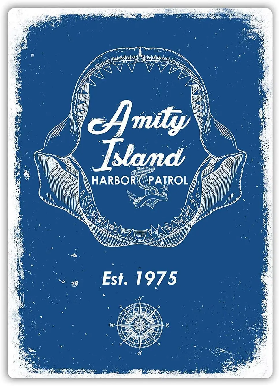 

Amity Island Harbor Patrol Wall Metal Poster Retro Plaque Warning Tin Sign Vintage Iron Painting Decoration Funny Hanging Crafts