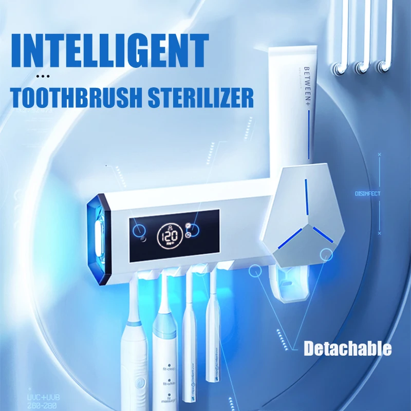 

Smart UV Toothbrush Sterilizer Punch-Free Disinfection Toothbrush Rack Wall-Mounted Toothbrush Bathroom Toothpaste Squeezer
