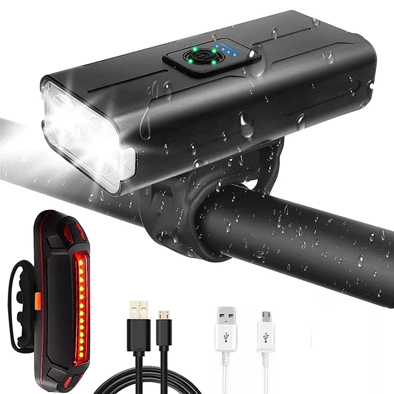 

Bike Lights Front and Back,USB Rechargeable Bike Headlight and Tail Light,Front and Rear Tail Light Bicycle Accessories