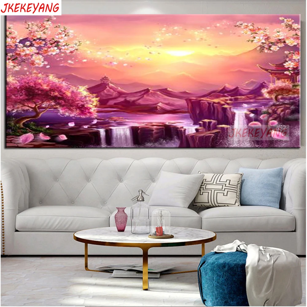 

5D DIY square/round Diamond painting Flower waterfall Cross Stitch Diamond Embroidery Pattern Rhinestone J2955