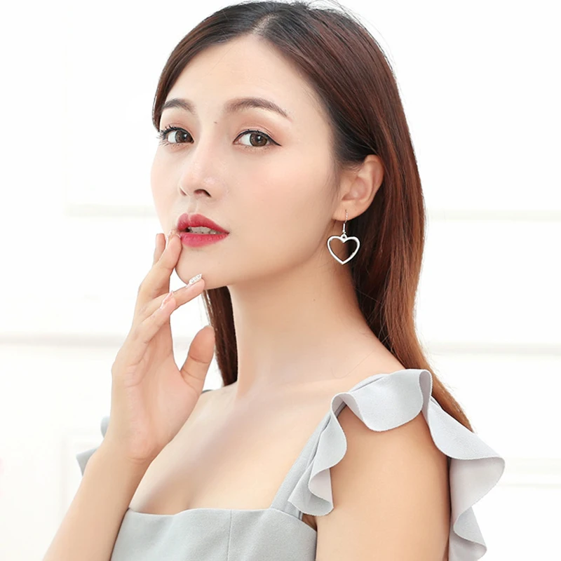 SUKI новые полые геометрические серьги сердце сладкие золотые с надписью Love