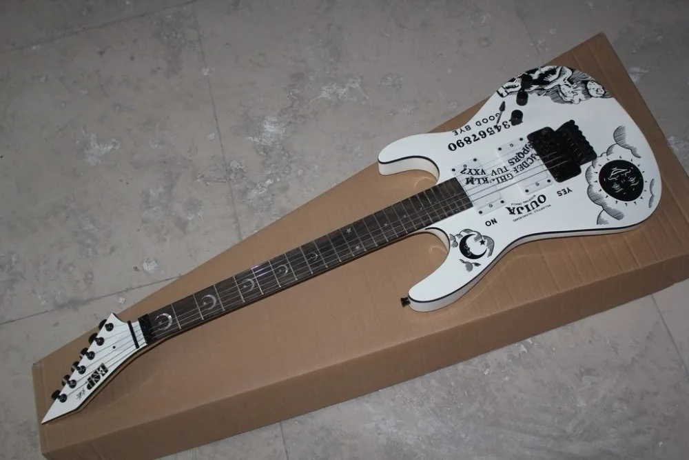 Электрогитара ouija электронная гитара с надписью white kirk hammett со вставками в виде