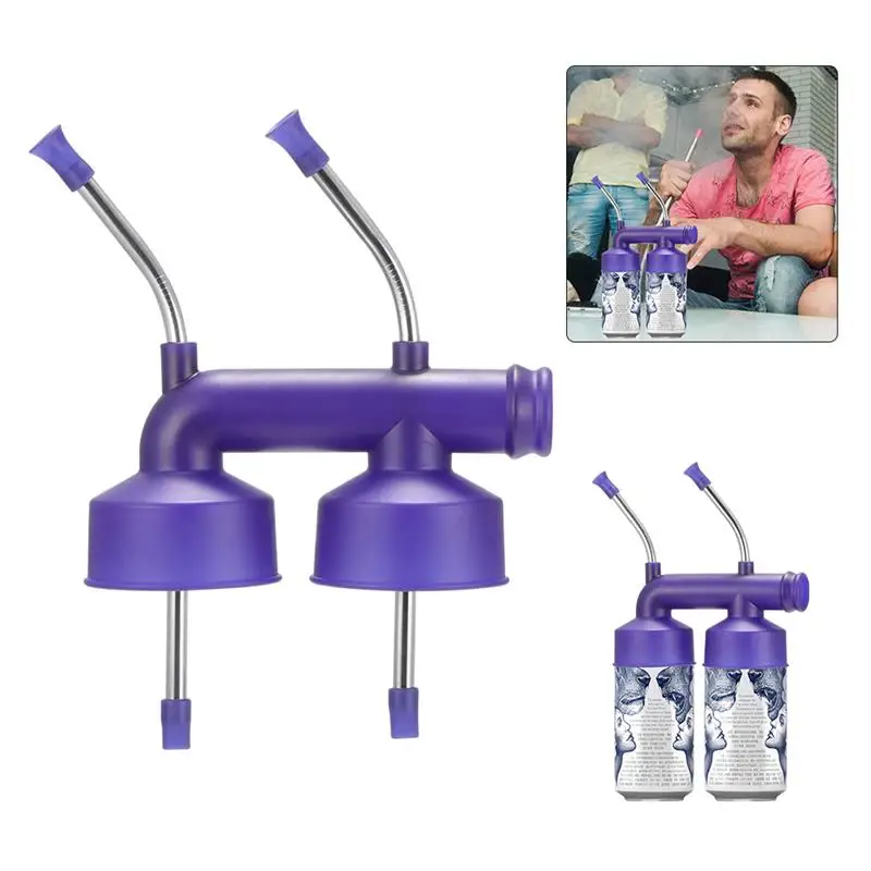 Двойная пивная бутылка банка воронка соломинки для пива и напитков с щеткой