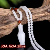 new style hetian gebi sheep fat white jade golden silk jade vase sweater chain men and women pendant necklace jewelry