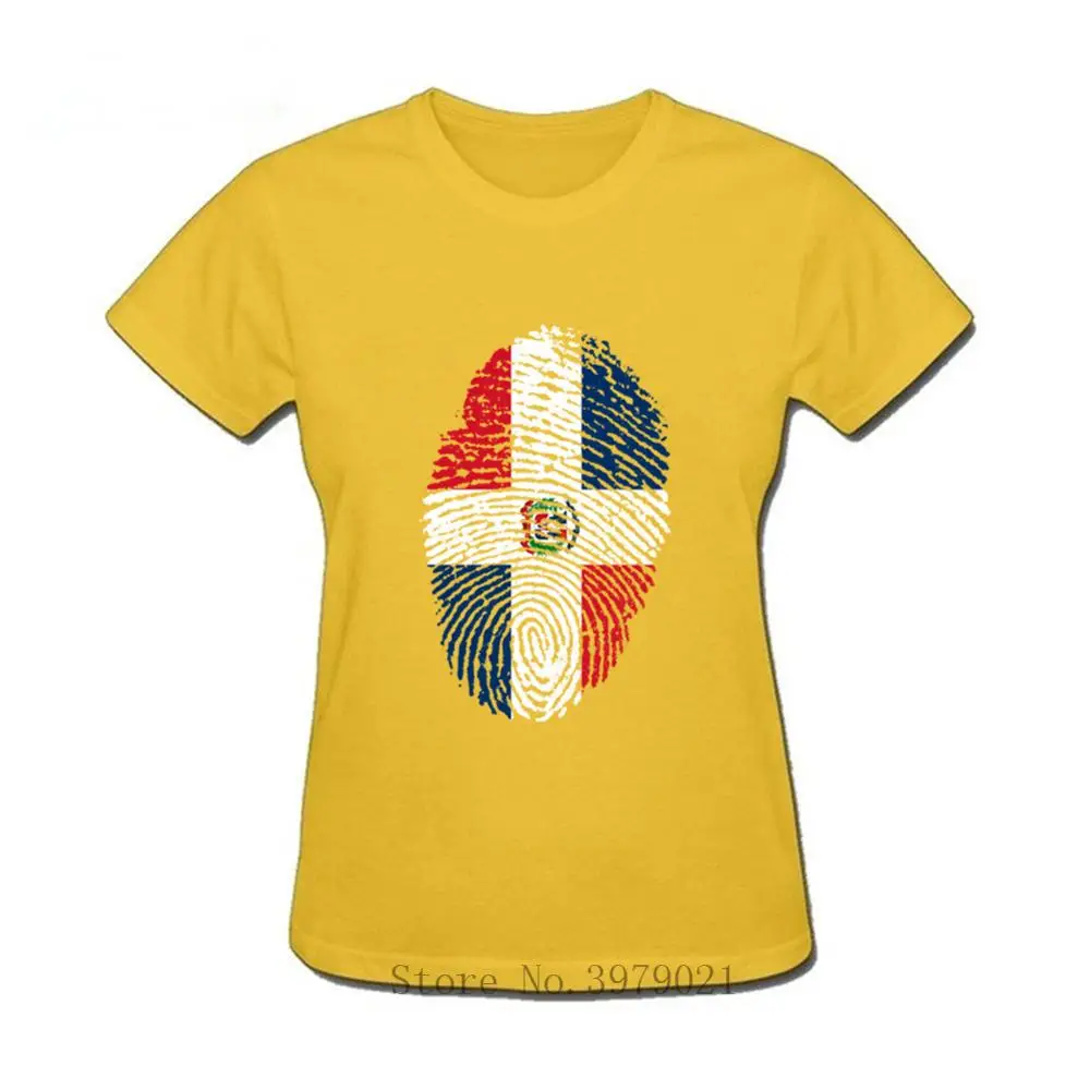 Флаг Доминиканской Республики отпечатков пальцев для женщин футболки рубашка с