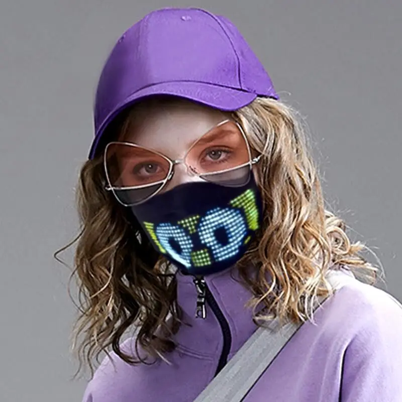 Новая полноцветная светодиодная светящаяся маска для лица из ледяного шелка с