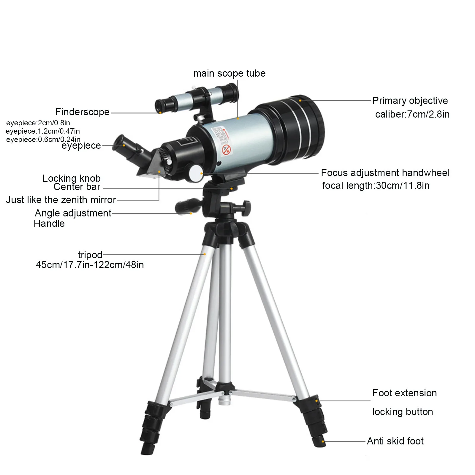 

F30070 High Bracket Professional Stargazing High Magnification High Definition Cultivate Interest And Observe The Starry Sky