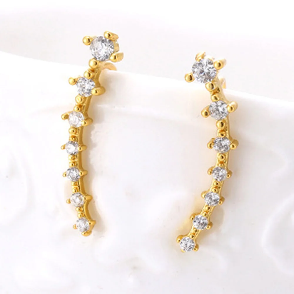 Серьги-кольца Kolczyki с 7 кристаллами для женщин, подарок на день Святого Валентина, модные гипоаллергенные вечерние корейские серьги