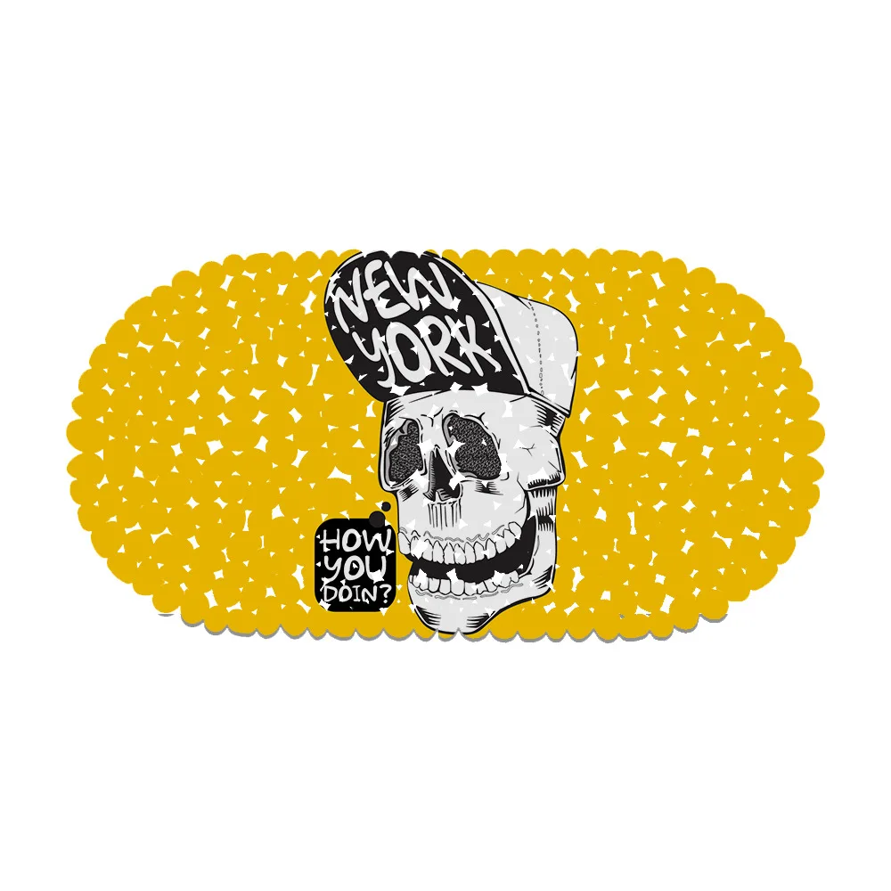

Creative Bathroom Anti-slip Mat Toilet Floor Mat Bathtub Punk Decoration Shower Mat Suction PVC Bath Mat Set Skull Bathroom Rug