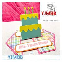 yjmbb new birthday cake candle greeting card metal cutting mould scrapbook album paper 3d diy card craft embossing die cutting