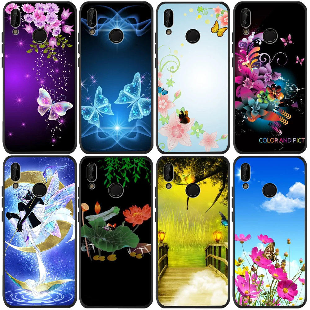 Бабочка цветок 2019 для Huawei Mate 30 Pro 10 20 Note 8 9 Plus P чехол смартфона задняя крышка Coque Etui