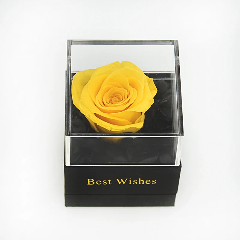 yellow rose 9 стилей вечные розы цветы с подарочной коробкой поздравительная открытка Forever Rose новогодние подарки для женщин Прямая поставка - Color: yellow rose