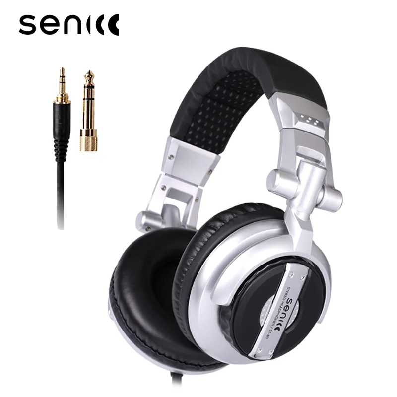 SENICC ST-80 Профессиональная Студия DJ Monitor наушники стерео Портативная гарнитура с 3,5 мм 6,3 мм Jack 50 мм Dirver Удлиненный шнур