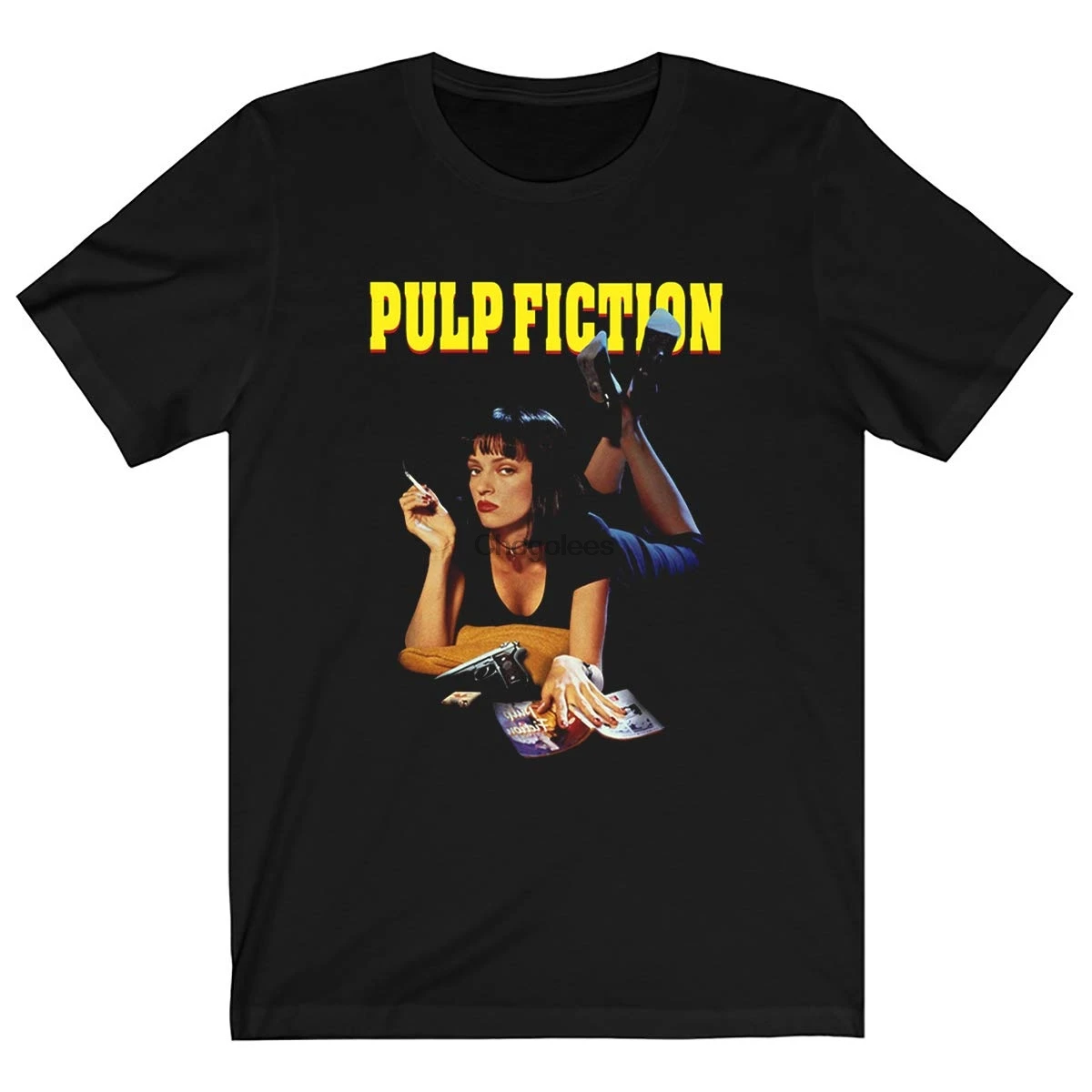 Черная футболка из хлопка унисекс DaKuHo Pulp нимация |