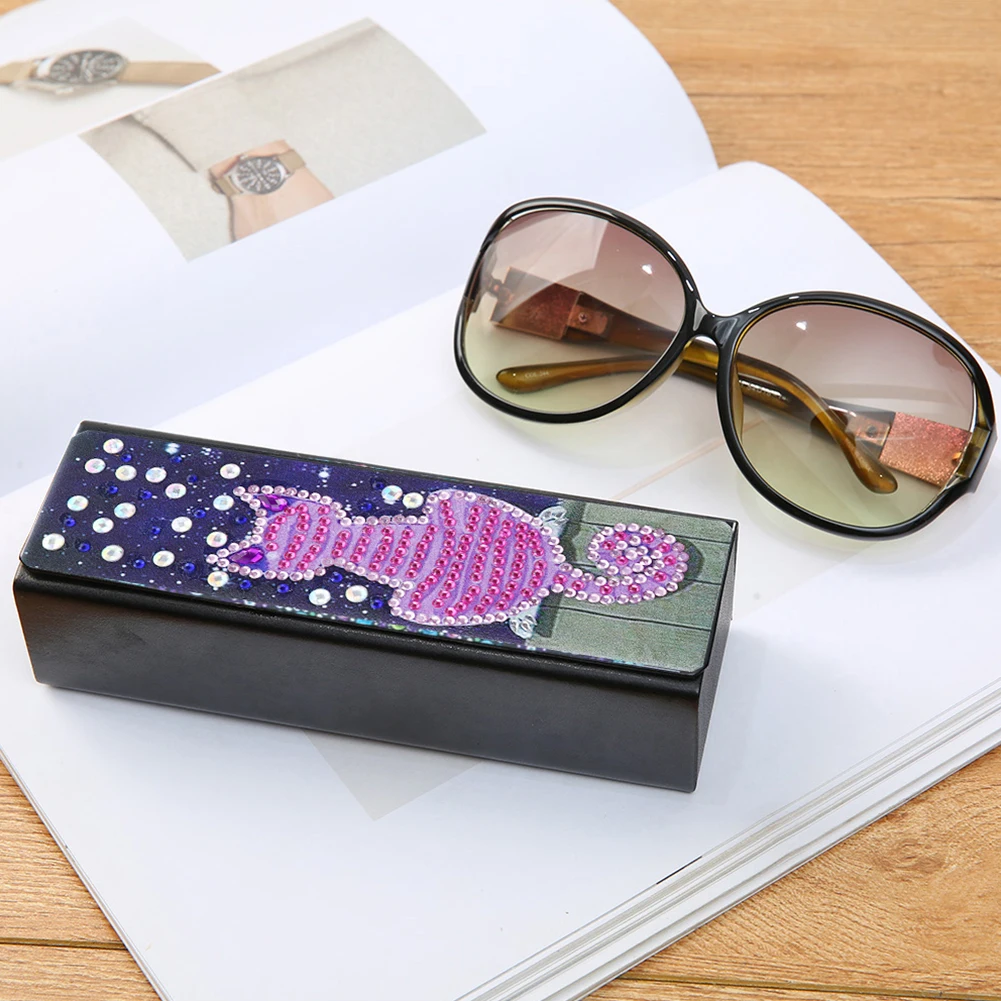 DIY Diamond Painting Glasses Case Box Leather Animal Mosaic Kit Handmade Drawing Picture Set Sunglasses Storage | Дом и сад
