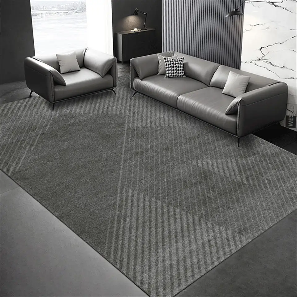 Luxury Dark Gray Living Room Rug Simple Geometric Lines Modern Sofa Carpet Coffee Table Floor Mat Hallway Decoration | Дом и сад
