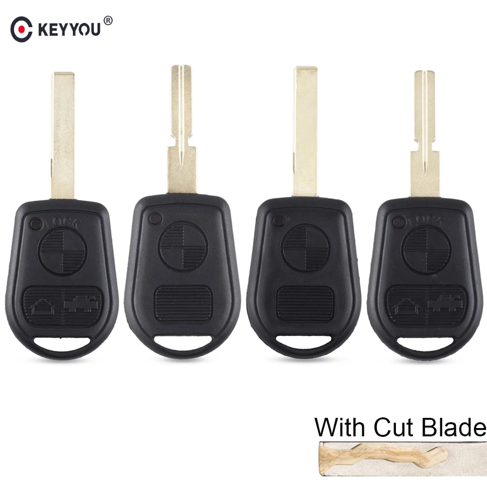 KEYYOU Cut/Uncut Blade для BMW 3 кнопочный дистанционный ключ оболочка Замена чехол