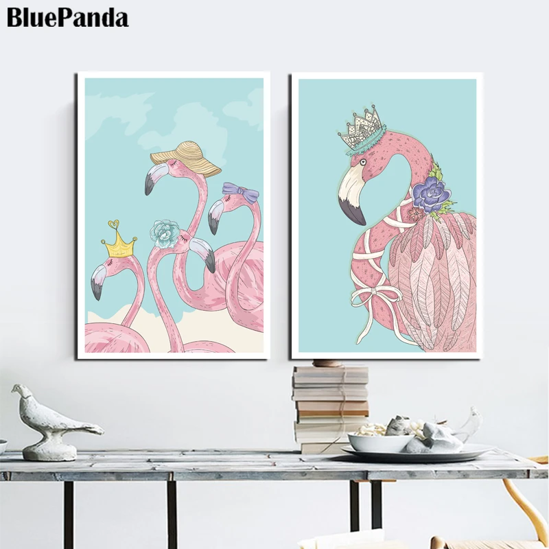 Фламинго перо животных абстрактные Детские фотографии настенные художественные