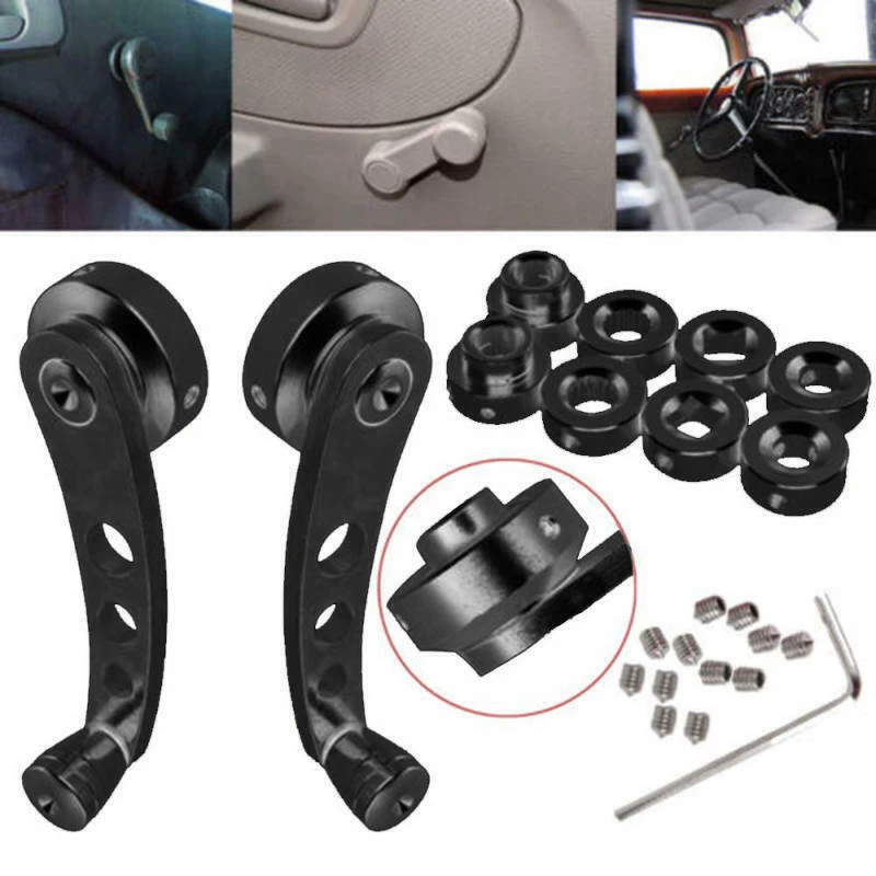 

Set Window Handle Winder 114mm Kit Universal Crank 2Pcs Door Non-fading