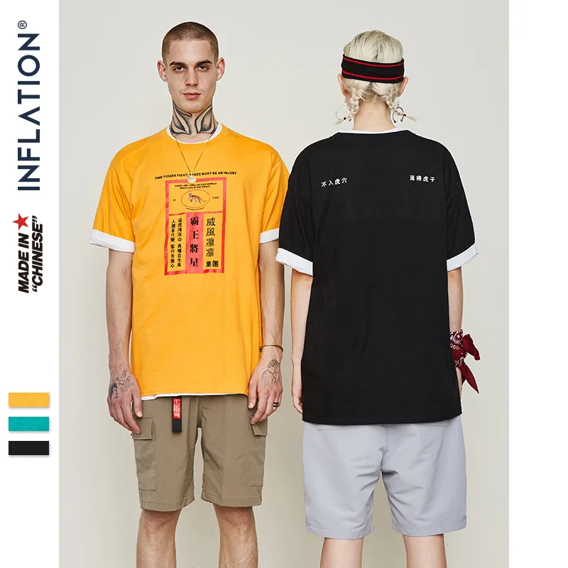 INFLATION креативная футболка с графическим принтом и коротким рукавом 2019 хип хоп
