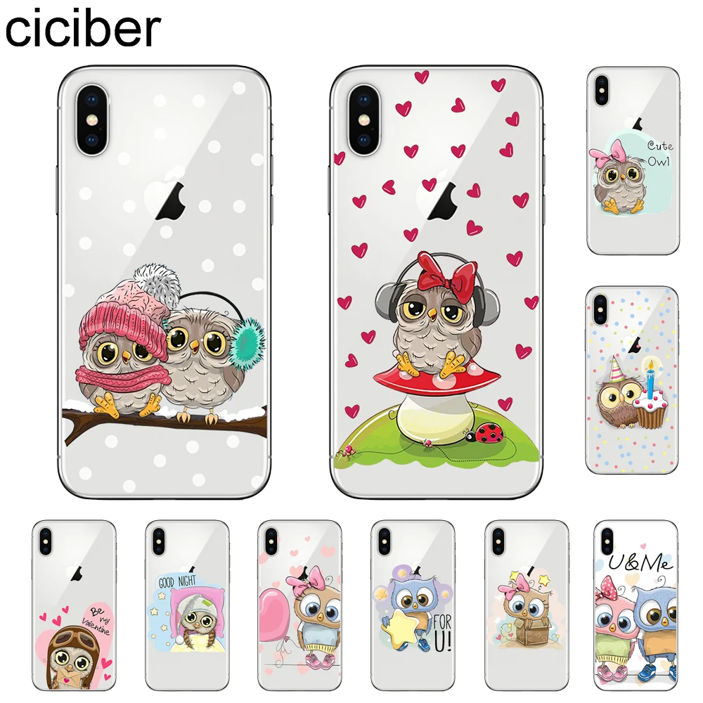 Чехол для телефона ciciber с милыми мультяшными животными сова Apple iPhone 11 Pro Max 2019 X XR XS