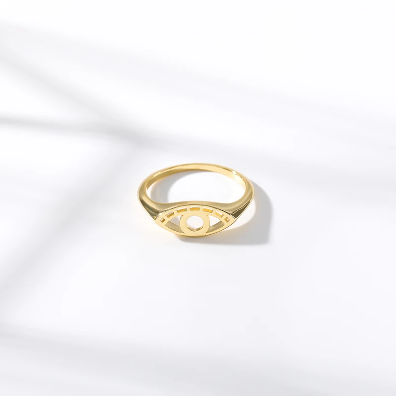 Золото Цвет Бохо С клипсами Дурной глаз кольца для женские украшения из циркона