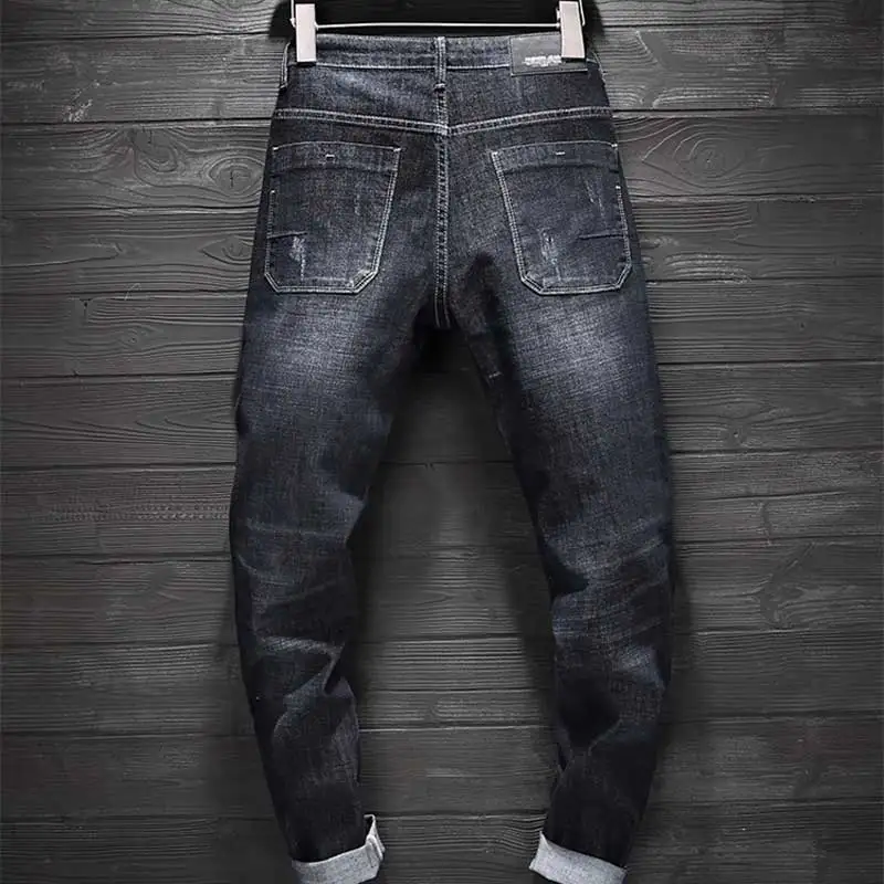 Весенние рваные Молодежные мужские брюки джинсы большого размера дикие