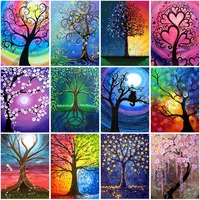 5d diamonds painting scenery tree diamond embroidery full round resin landscape picture of rhinestone mosaic flowers home decor