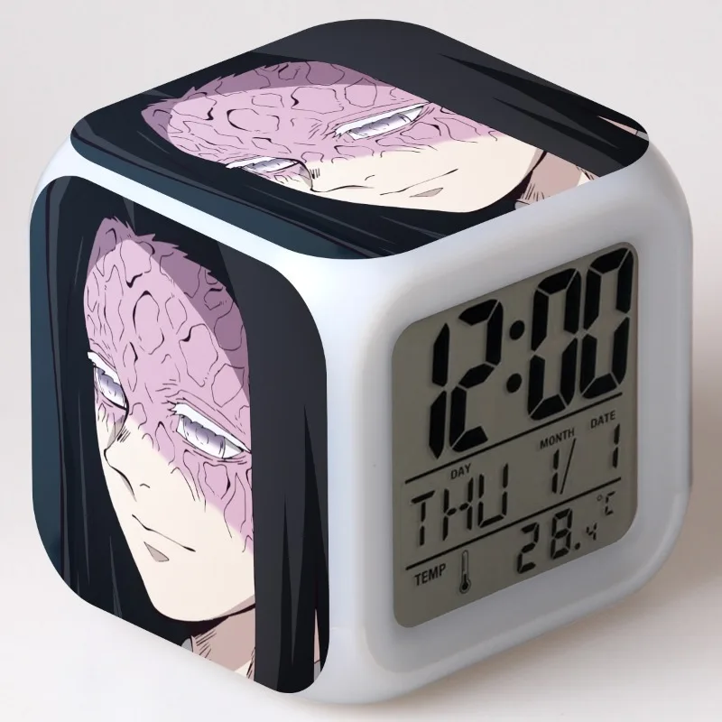 

Cartoon Digital Out of the blade 7 Colors Change LED Digital Alarm Clock Night light Colorful Changing clock For Kids Gift