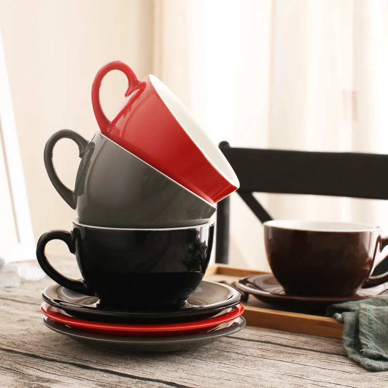 300 мл красочные толстый корпус New Bone Китай (материк) Кофе чашки и блюдца Керамика