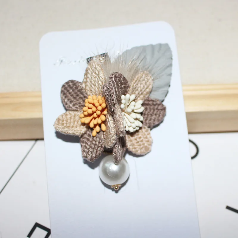 Брошь ручной работы в виде цветка из вязаной шерсти женские ретро броши с