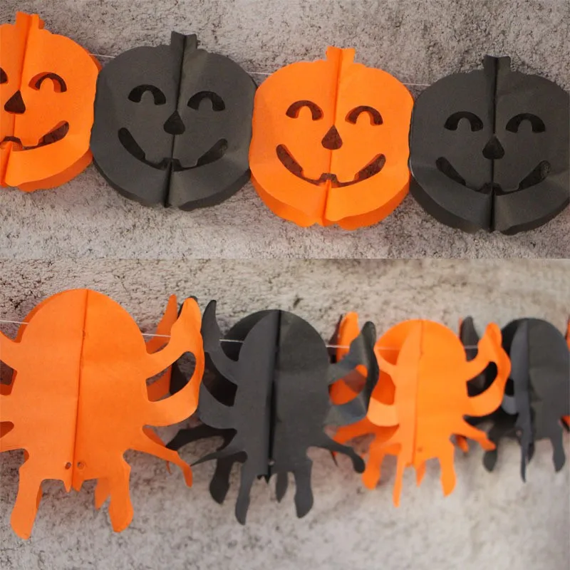 Серьги рука скелета призрака паук тыквы бумажные цветы для Декор Хэллоуина