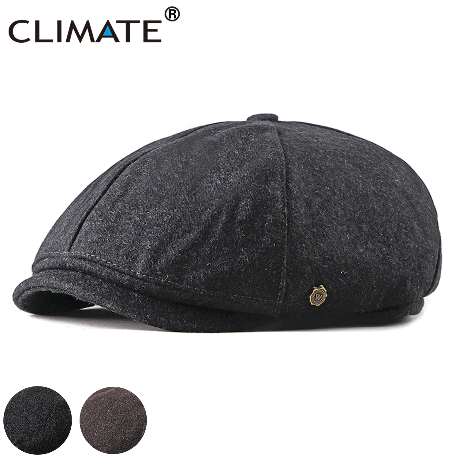 

CLIMATE Vintage Hats for men Newsboy Cap Men Casual Beret Warm Blank Solid Hat Flat Newsboy Cap Wind British Style Hat for Men