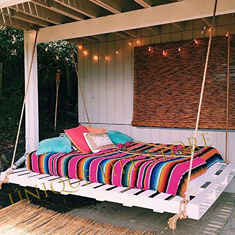 

Радужное пляжное одеяло в этническом стиле, домашний гобелен, для кемпинга, для пикника, женское хлопковое мексиканское индийское одеяло ручной работы